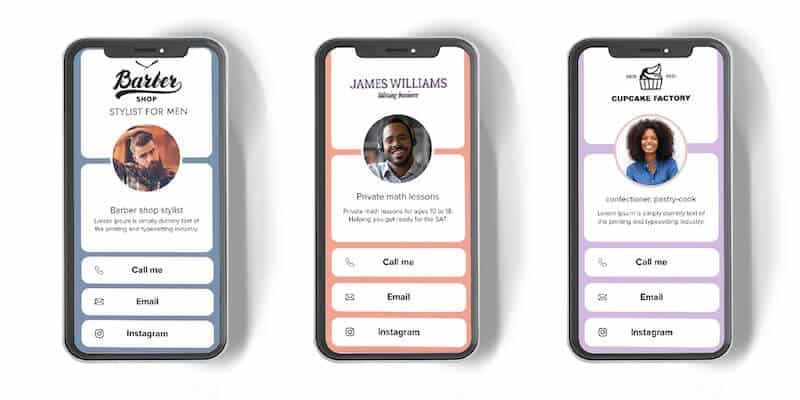 Digital business cards made by Tailor Brands