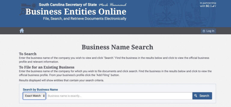 Conducting a business name search in South Carolina
