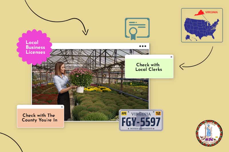 Woman holding flowers local business license
