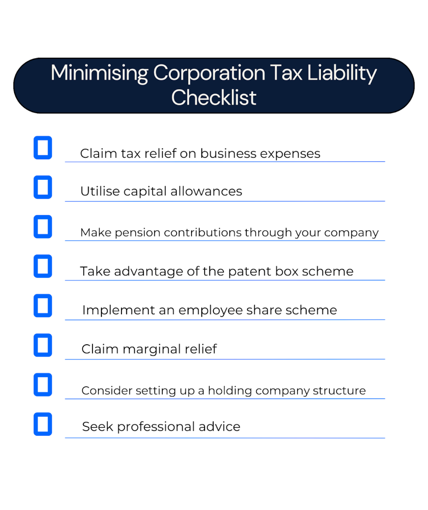 iminimising corporation tax liability checklist